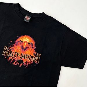 HARLEY Davidson Vintage Flaming Eagle Michigan City Indiana 
T-Shirt Size XL